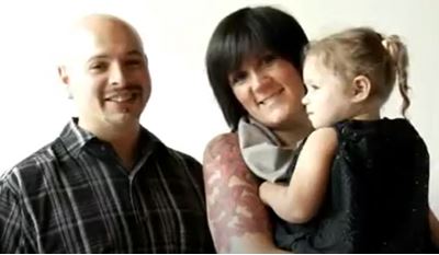 Sarah Madden with her husband and kid